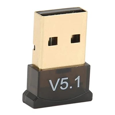 Abbildung von Kabelloser USB BT Adapter V5.1, Tragbarer ABS Bluetooth ohne Laufwerk in Schwarz für Privatanwender