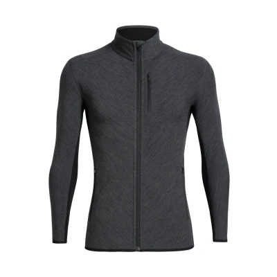 Abbildung von Icebreaker Merino Descender LS ZIP Fleecejacke, Herren, Größe: XXL, Black
