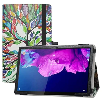 Abbildung von LIFANG Kompatibel mit Lenovo Tab P11 Hülle,Schutzhülle Hochwertiges PU Leder Case für 11&quot; / Plus 5G (TB J606F /J616F /J607Z) Moto G70 Tablet,Love Tree