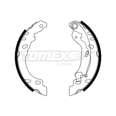 Abbildung von TOMEX brakes TX 21 61 Bremsbacken Hinterachse 180 32 FIAT: Panda II Schrägheck, 500 C Cabrio, FORD: KA Schrägheck