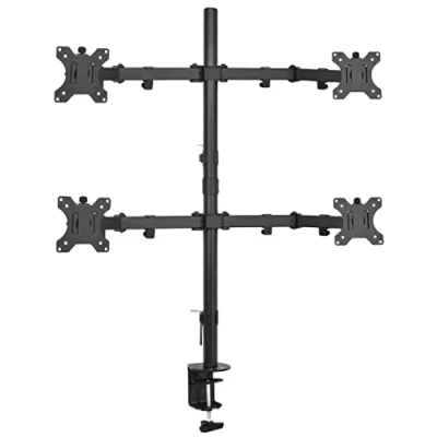 Abbildung von VIVO Quad 13 bis 30 Zoll LCD Monitor Schreibtischhalterung, voll Verstellbarer Ständer mit Neigung und Drehgelenk, hält 4 Bildschirme max. VESA 100 x 100, STAND V004