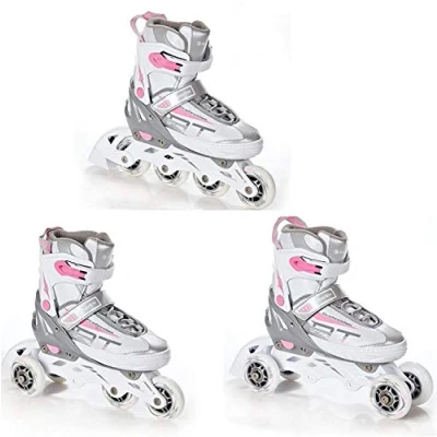 Abbildung von Verstellbare Rollschuhe 3in1 Profession Weiß/Rosa