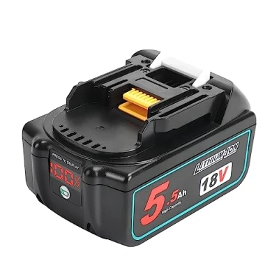 Abbildung von Powarobor 18V 5.5Ah BL1850 Lithium Ionen Ersatzakku kompatibel mit Makita LXT Elektrowerkzeuge BL1830 BL1840 BL1860 BL1845 BL1815 LED Indikator