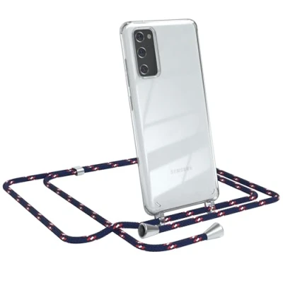 Abbildung von EAZY CASE Handykette kompatibel mit Samsung Galaxy S20 FE / 5G Handyhülle Umhängeband, Handykordel Schutzhülle, Silikonhülle, Hülle Band, Stylische Kette Hülle, Navy Camouflage