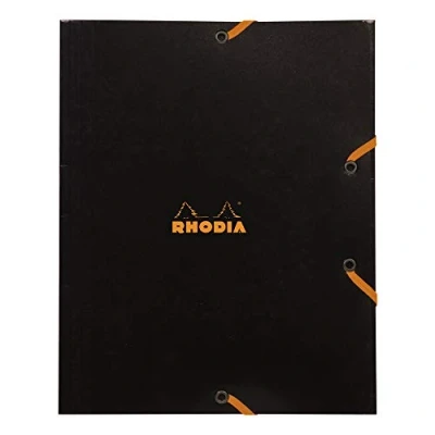 Abbildung von Rhodia 19249C Sammelmappe mit Gummizugverschluss, 3 Klappen, 19x24 cm, , ideal für Ihre Organisation, Schwarz, 1 Stück