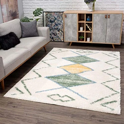 Abbildung von Carpet City Hochflor Teppich &quot;Pulpy 557&quot;, rechteckig, besonders weich, Ethno Look, ideal für Wohnzimmer &amp; Schlafzimmer