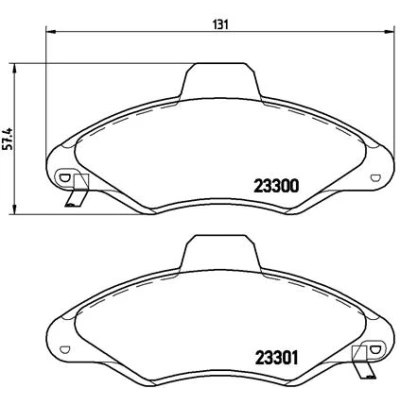 Abbildung von BREMBO P 24 045 Bremsbelagsatz exkl. Verschleißwarnkontakt ohne Zubehör FORD: Escort 6 Schrägheck, Classic Kombi, Kombi