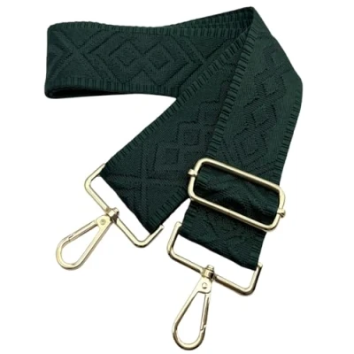 Abbildung von Verstellbarer Taschengurte Breit, 5cm Schultergurt für Tasche, zum Wechseln Goldener Karabiner Schulterriemen, Umhängegurt fur Damen Handtaschen Crossbody DIY, (Dunkelgrün) 7