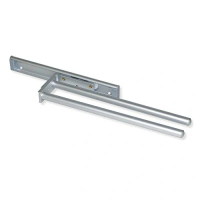 Abbildung von Emuca Ausziehbarer Handtuchhalter mit 2 Armig, handtuchauszug küche oder Bad aus matt eloxiertem Aluminium, Länge 310mm