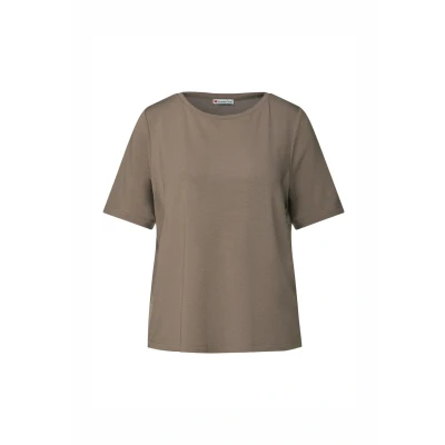 Abbildung von Street One MIT Glitzerstreifen Tshirt basic, Damen, Größe: 40, Braun
