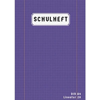 Abbildung von Schulheft Din A4 Lineatur 28: Matheheft 28 Kariert Doppelrand 50 Blatt Rechenheft Lila