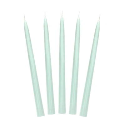 Abbildung von PartyDeco SKMAT 081BR Stabkerze, Tischkerze, konisch, 24 cm, Mattes Salbei, 10 Stück, perfekt für Hochzeiten, Zuhause, Dekoration