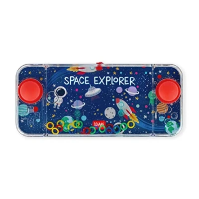 Abbildung von Legami Mini Wasserspiel mit Ringen, ohne Batterien, tragbar, 15,2x7 cm, Thema Weltraum, Space