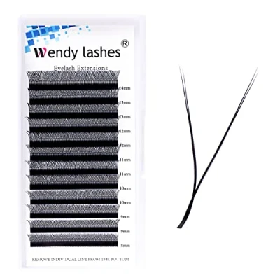 Abbildung von Y Wimpern 2D Wimpernfächer 0.07mm Stärke D Curl Mix 8 14mm Form YY Wimpernverlängerung Lashes Wendy Lashes(Y 0.07 14)