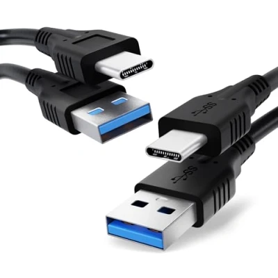 Abbildung von CELLONIC 2X USB Kabel (Langer STECKER, 1m) kompatibel mit Blackview BV9900 BV9800 Pro BV9700 BV6800 BV6300 Smartphone, Handy Ladekabel C auf A 3.1 Gen 1 Datenkabel 3A schwarz PVC
