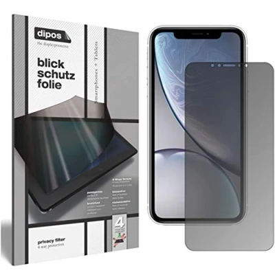 Abbildung von dipos I Blickschutzfolie matt kompatibel mit Apple iPhone XR Sichtschutz Folie Display Schutzfolie Privacy Filter