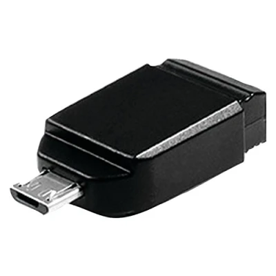 Abbildung von Verbatim Nano USB Stick, 16 GB, 2.0 Stick mit Micro B Adapter, Speicherstick für Notebook, PC, MacBook, Tablets &amp; Smartphones On The Go Feature, mobiler Datenstick, schwarz