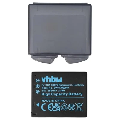 Abbildung von vhbw Akku kompatibel mit Panasonic Lumix DMC TZ4, TZ3, TZ11, TZ2, TZ1, TZ15 Kamera (650 mAh, 3,6 V, Li Ion)
