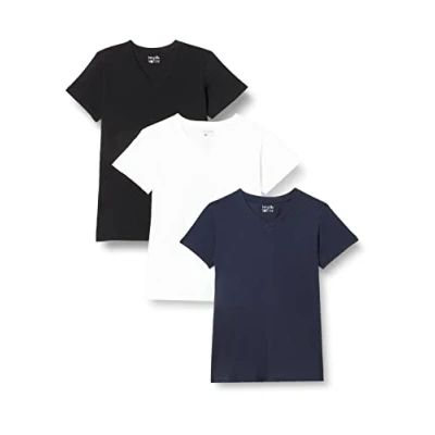 Abbildung von berydale Damen T Shirt Bd158, Weiß/Dunkelblau/Schwarz 3er Pack, L