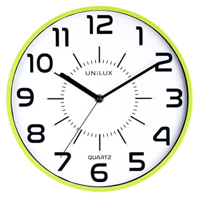 Abbildung von Unilux Wanduhr pop 28,5cm in grün, großes Ziffernblatt, ohne Ticken