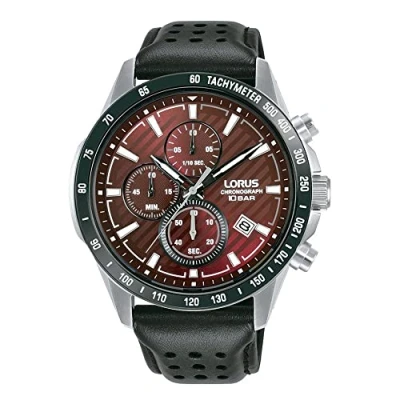 Abbildung von Lorus Herren Analog Quarz Uhr mit Leder Armband RM305JX9
