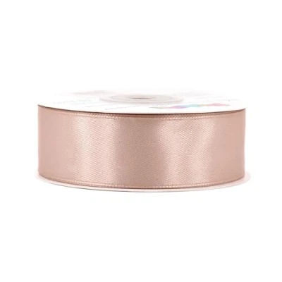 Abbildung von Satinband 25mm x 25m Rolle FARBAUSWAHL in 3/6/12/18/25/38/50/75/100mm farbecht &amp; waschbar Schleifenband für Hochzeit Geschenkband zum Verpacken Dekorieren Basteln Beige 835