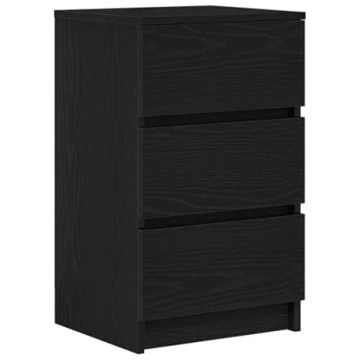 Abbildung von vidaXL Nachttisch mit 3 Schubladen Schwarz 39x35x65 cm