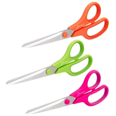 Abbildung von Rapesco 1667 Germ Savvy Antibakteriell, 21cm Titanklinge Soft Grip Griff Scheren, Sortierte Farben, 3 Stück