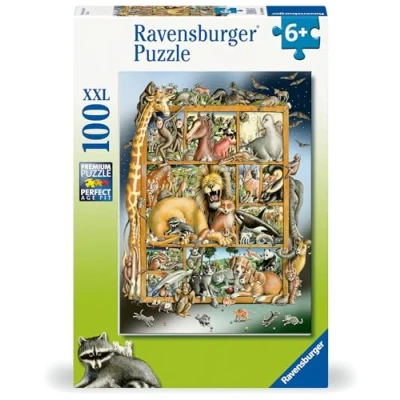 Abbildung von Ravensburger Puzzle Tiere im Regal, 100 Puzzleteile, Made in Germany