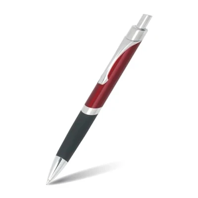 Abbildung von Online Druckkugelschreiber Sporty Red, Aluminium Kulli, auswechselbare, dokumentenechte Mine, Schreibfarbe schwarz 31664 3D
