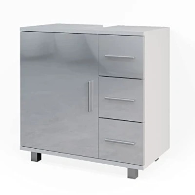 Abbildung von Vicco Waschbeckenunterschrank Ilias, Weiß Hochglanz, 60 x 60.8 cm