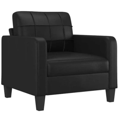 Abbildung von vidaXL Sessel, Sofa Relaxsessel mit gepolstertem Sitz Armlehnen, Fernsehsessel Loungesessel Metallgestell, Polstersessel Ruhesessel für Wohnzimmer, Schwarz Kunstleder