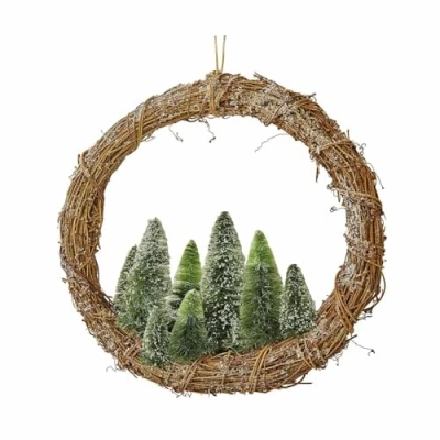 Abbildung von Loberon Kranz Westerly, stimmungsvoller Natur Look, weihnachtlich verziert, Weihnachtsdekoration, Weihnachten, Eisendraht, Sisal, Stechwindenwurzel, braun/grün