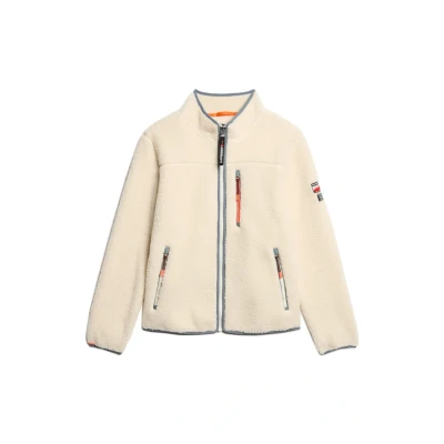 Abbildung von Superdry FULL ZIP Fleecejacke, Damen, Größe: 42, Ecru