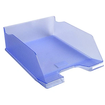 Abbildung von Exacompta 11510D Premium Briefablage Combo Maxi DIN A4. Idealer Briefkorb für Ihre Organisation. Robuster und stapelbarer Ablagekorb Eisblau transparent