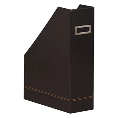 Abbildung von Rhodia 118836C Stehsammler (aus italienischem Kunstleder, für Dokumente in Format DIN A4, 21 x 29,7 cm, ideal Ihr Schreibtisch) schwarz