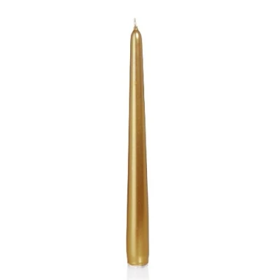 Abbildung von konische Kerzen Gold 250 x 25 (H D) mm 12 Stück