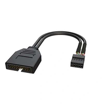 Abbildung von LINKUP USB 2.0 Female to 3.0 Male 20 Pin IDC Motherboard Header Active Compatible Converter with Type C Chipet and Panel Mount