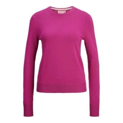Abbildung von JJXX Damen Jxcara Comfy Crew Neck Knit Sn Strickpullover, Fuchsia Red/Detail:/Fog, L