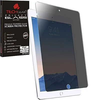 Abbildung von TECHGEAR Antispy Privatsphäre Schutzfolie kompatibel mit iPad 12,9 zoll 2015/2017 PRIVACY Edition Displayschutzfolie aus gehärtetem Glas