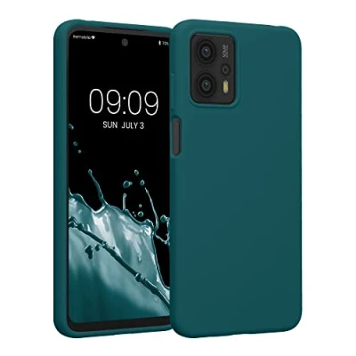 Abbildung von kwmobile Hülle kompatibel mit Motorola Moto G23 / G13 Silikon Handy Case Handyhülle weiche Oberfläche kabelloses Laden Petrol