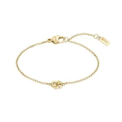 Abbildung von BOSS Jewelry Halskette und Armband für Damen Kollektion DOUBLE B PETIT aus Edelstahl mit einem Doppel Charm