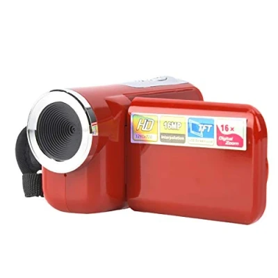 Abbildung von Videokamera,16X HD 1080 * 720 2 Zoll TFT LCD Bildschirm Digitaler Videokamera Camcorder unterstützt Fotografie und Video für Radfahren, Klettern Laufen.Beste Geschenk Geburtstag.(rot)