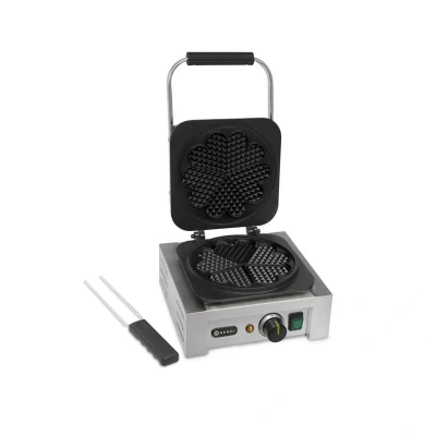 Abbildung von HENDI Waffeleisen Herzform 5x Herzen 2200 W Antihaftbeschichtung Gusseisen 32 x 44 25 cm inkl Waffelgabel