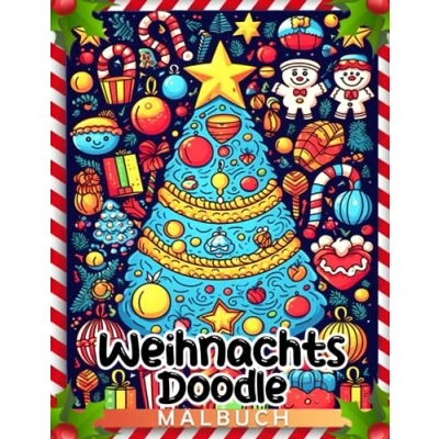 Abbildung von Weihnachts Doodle Malbuch: Kawaii Ausmalbilder für Kinder und Erwachsene Entspannung Stressabbau Perfekte Geschenke besondere Anlässe