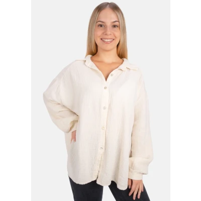 Abbildung von Seasons of April Sasha Musselin Oversized Hemdbluse, Damen, Größe: S/M, Creme