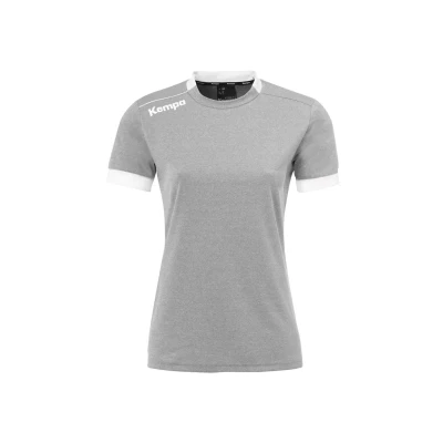 Abbildung von Kempa Player Tshirt print, Damen, Größe: Medium, Dark grau melange weiß