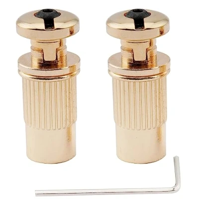 Abbildung von Musiclily Pro Metrisch Abtrennbar Gitarren Saitenhalter Stop Tailpiece Bolzen und Buchsen für Epiphone Les Paul Style E Gitarre, Gold (2er Set)
