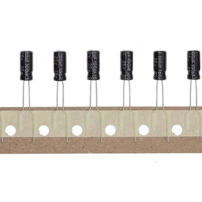 Abbildung von 100 Stück 25V 100UF Steckbarer Aluminium Elektrolytkondensator 5x11 5 * 11mm