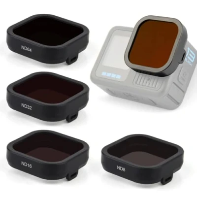 Abbildung von GEPULY ND Filterobjektiv Set für Gopro Hero 13 Black Zubehör, 4er Pack Tauchfilter ND8, ND16, ND32, ND64, Go Pro Unterwasserzubehör, mehrfach beschichtete Neutraldichte
